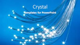  Presentation with optical fibers - Presentation design with bundle-of-optical-fibers background and a teal colored foreground