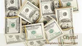  Presentation with dollar sign - Presentation design with bundle of us 100 dollar background and a soft green colored foreground