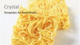  Presentation with instant noodles - Cool new slide deck with bundles-of-dried-instant-noodles backdrop and a blonde colored foreground