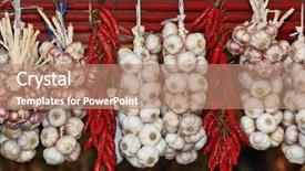  Presentation with garlic - Beautiful slides featuring fair price - bundles of garlic and bundles backdrop and a coral colored foreground