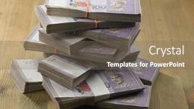  Presentation with malaysia - Slide deck with bundles of malaysia currency on the wooden table background and a violet colored foreground