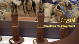  Presentation with fragrance - PPT theme having bundles-of-stick-less-incense background and a tawny brown colored foreground