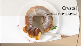  Presentation with bundt cake - Theme with bundt cake on white plate background and a lemonade colored foreground