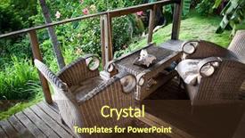  Presentation with jungle - Cool new presentation theme with bungalow terrace surrounded by jungle backdrop and a tawny brown colored foreground
