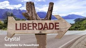  Presentation with liberty - Cool new presentation theme with bungee jumping - liberdade in portuguese - liberty backdrop and a coral colored foreground