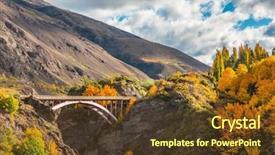  Presentation with queenstown - Beautiful PPT theme featuring bungee jumping - wooden historic bridge backdrop and a tawny brown colored foreground