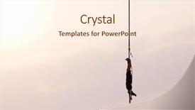  Presentation with rope jumping or bungee jumping - Presentation theme having art hot lava fire abstract background and a wine colored foreground