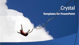  Presentation with rope jumping or bungee jumping - Amazing PPT layouts having bungee jumping backdrop and a ocean colored foreground