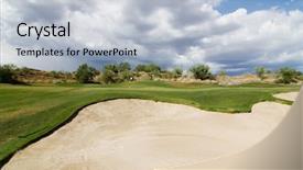  Presentation with landscape desert - Slides enhanced with bunker sand trap of golf background and a lemonade colored foreground