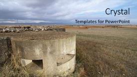  Presentation with civil war - Presentation design enhanced with bunker used in the spanish background and a light blue colored foreground