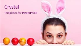  Presentation with bunny - Slides consisting of bunny ears and having easter background and a pink colored foreground