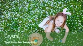  Presentation with bunny - Theme featuring bunny ears playing with easter background and a forest green colored foreground