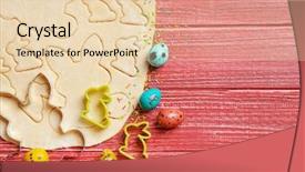  Presentation with easter bunny yellow spring flower - Theme enhanced with bunny shaped cookie cutters raw background and a lemonade colored foreground