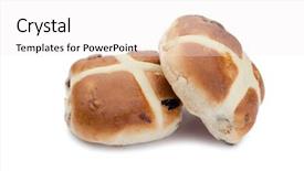  Presentation with cross - Presentation theme enhanced with buns on a white background background and a white colored foreground