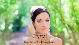  Presentation with blue eyes - Colorful slide deck enhanced with bunsi tree - beautiful blue eyes woman outdoor backdrop and a coral colored foreground