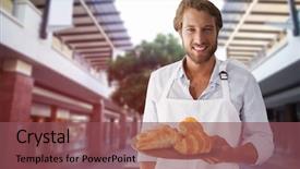  Presentation with bunsi tree - Colorful PPT theme enhanced with bunsi tree - composite image of waiter holding backdrop and a  colored foreground