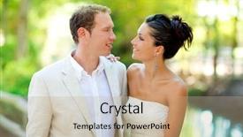  Presentation with bunsi tree - Presentation design consisting of bunsi tree - couple of lovers in love background and a coral colored foreground