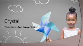  Presentation with windmill - Slides consisting of bunsi tree - digital composite of girl background and a light gray colored foreground