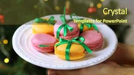  Presentation with hands holding - PPT theme having winter landscape sunset in forest fabulous pine forest christmas tree nature background and a gray colored foreground