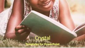  Presentation with child girl reading a book - Audience pleasing PPT layouts consisting of bunsi tree - little girl reading a book backdrop and a tawny brown colored foreground