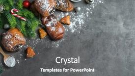  Presentation with bunsi tree - PPT layouts having bunsi tree - tasty pastries with poppy seeds background and a gray colored foreground