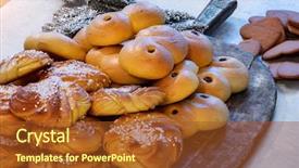  Presentation with saffron - Slide set featuring traditional swedish christmas saffron buns background and a light gray colored foreground