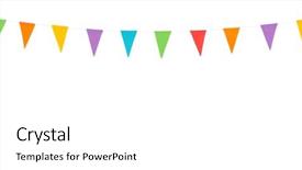  Presentation with rope - Cool new PPT theme with bunting - colorful paper party flags backdrop and a white colored foreground