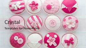  Presentation with cupcakes - Theme enhanced with bunting - cupcakes background and a soft green colored foreground