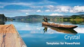  Presentation with uganda - Amazing slide deck having bunyonyi-lake-in-uganda backdrop and a teal colored foreground