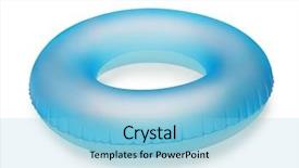 Presentation with blue white and yellow - Audience pleasing presentation consisting of buoy - blue inflatable swim ring isolated backdrop and a light blue colored foreground