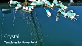  Presentation with marina - Theme enhanced with buoys-floating-in-the-harbor background and a ocean colored foreground