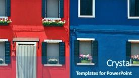  Presentation with historical buildings - Colorful slide set enhanced with burano colorful historical buildings closeup backdrop and a  colored foreground