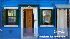  Presentation with historical buildings - Presentation design with burano colorful historical buildings closeup background and a  colored foreground