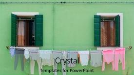  Presentation with historical buildings - Presentation consisting of burano colorful historical buildings venice background and a  colored foreground