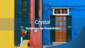  Presentation with historical buildings - Colorful PPT theme enhanced with burano colorful historical buildings venice backdrop and a ocean colored foreground