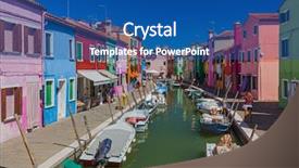  Presentation with venice - Colorful presentation design enhanced with burano village - venice italy - architecture backdrop and a ocean colored foreground