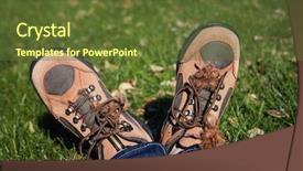  Presentation with stuck - Presentation theme consisting of burdock burrs stuck on hiking background and a tawny brown colored foreground