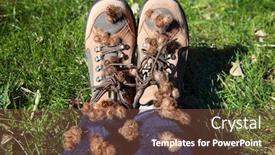  Presentation with stuck - Audience pleasing presentation theme consisting of burdock-burrs-stuck-on-hiking backdrop and a tawny brown colored foreground