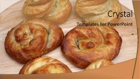  Presentation with cheese pie - Audience pleasing slide set consisting of burek pie with meat cheese backdrop and a coral colored foreground