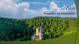  Presentation with castle - Cool new slides with burg-eltz-castle-in-rhineland backdrop and a light blue colored foreground