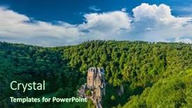  Presentation with castle - Colorful slides enhanced with burg-eltz-castle-in-rhineland backdrop and a forest green colored foreground