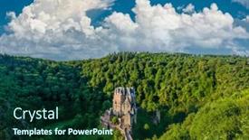  Presentation with start construction - Beautiful slide set featuring burg-eltz-castle-in-rhineland backdrop and a forest green colored foreground