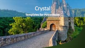  Presentation with german castle - PPT theme featuring burg eltz castle in rhineland background and a teal colored foreground