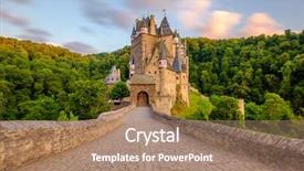  Presentation with castle - Slides with burg eltz castle in rhineland background and a coral colored foreground