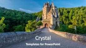  Presentation with castle - PPT theme having burg eltz castle in rhineland background and a ocean colored foreground