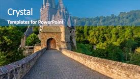  Presentation with german castle - Amazing PPT theme having burg eltz castle in rhineland backdrop and a teal colored foreground