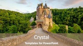  Presentation with castle - Colorful presentation theme enhanced with burg eltz castle in rhineland backdrop and a coral colored foreground