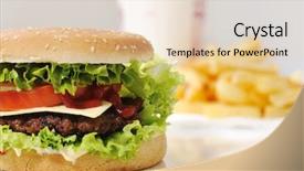  Presentation with burger fries - Amazing slide set having burger and fries and cola backdrop and a lemonade colored foreground