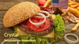  Presentation with burger fries - Theme having burger free - fresh hamburger with french fries background and a tawny brown colored foreground