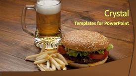  Presentation with plantation tomatoes - Slide deck having burger fries - tomatoes over bruschetta background and a tawny brown colored foreground